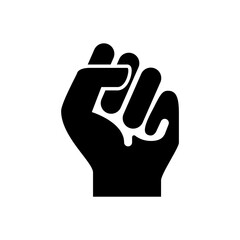 Empowerment icon. Simple solid style. Hand fist, empower, strength, power concept. Glyph vector illustration isolated on white background