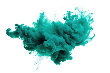 Green and Teal Splash Isolated On Transparent Background