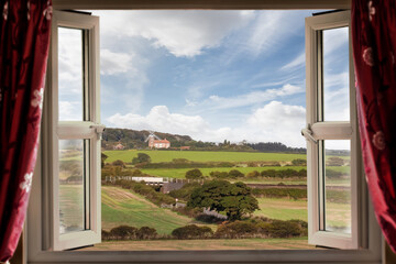 Open window with amazing countryside view