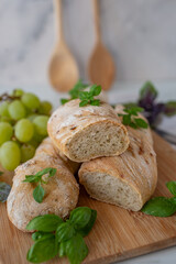 baguette bread loaves in paper bag