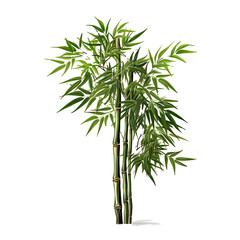Fototapeta na wymiar Bamboo tree on transparent background PNG