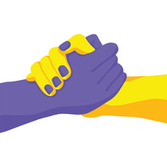 Holding hands flat vector illustration