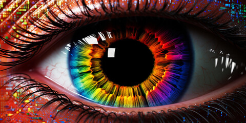 Multicolored Iris Animation Exploring the Human Eye's Diversity,Diversity in Vision: Iris Animation Showcasing Colorful Human Eyes
