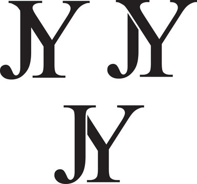 JY or YJ letter modern logo icon vector