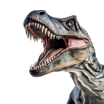 Realistic images of fierce dinosaurs on transparent background PNG, easy to use.