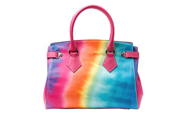 Vibrant Tie Dye Pattern Bag Isolated On Transparent Background