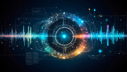 Fototapeta premium Big Data Integration in Abstract Beautiful Digital World