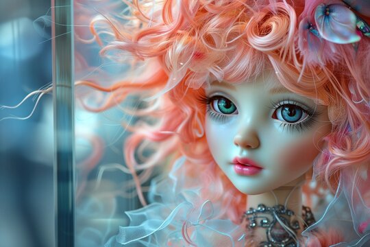 Ethereal Beauty: A Close-Up of a Fantasy-Inspired Collectible Doll