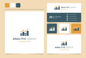 Fototapeta premium Analytic Group logo brand business card. Branding book from business management icons collection. Creative Analytic Group logo