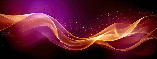 golden elegant wave on purple background