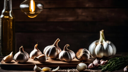  garlic best for health , garlic oil for heart patients  - obrazy, fototapety, plakaty