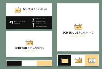 Schedule Planning logo brand business card. Branding book from business management icons collection. Creative Schedule Planning logo