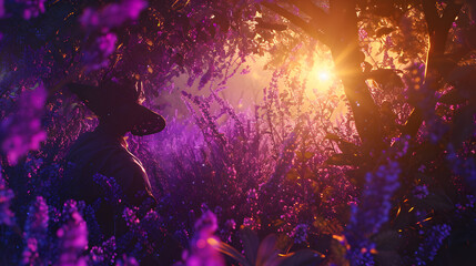 Enchanted Night in a Floral Bower of Lavender Bliss,