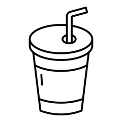 Soda in a cup line icon.