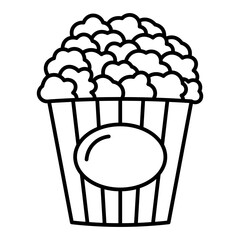Fast food popcorn line icon.