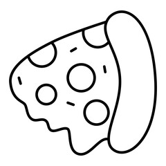 Pizza slice line icon.