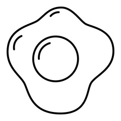 fried egg line icon.