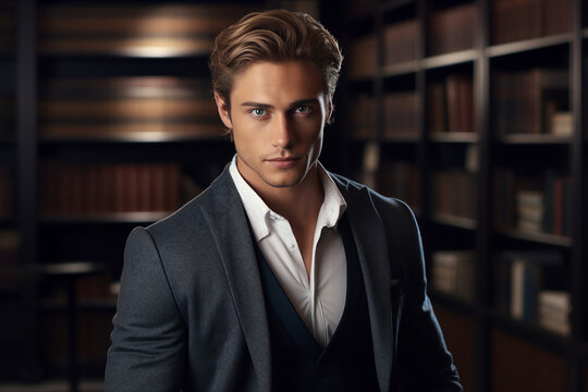 Generative AI technology conceptual picture World Book Day people reading book in big large library