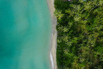 Beautiful aerial view secret beach on Koh Kood Thailand.