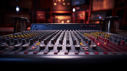 Mesa de mezclas de un estudio de grabación musical