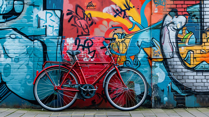 Naklejka premium Bicycle graffiti art.