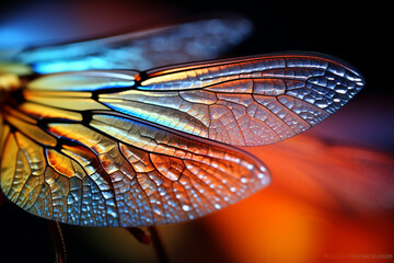 dragonfly wings, Extreme Closeup Shot created with Generative Ai