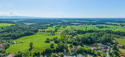 Fototapeta na wymiar Ausblick auf die Region Amerang in Oberbayern