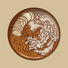 Oatmeal with peanut butter and banana