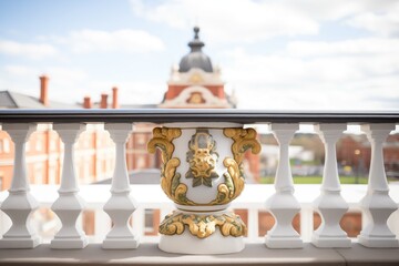 closeup of an ornate belvedere with surrounding balustrades on an italianate house - obrazy, fototapety, plakaty