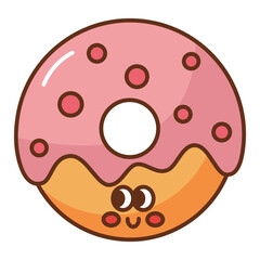 Kawaii Donut cartoon icon.