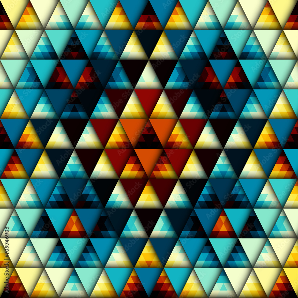 Aufkleber Seamless vector pattern background of a triangles.
