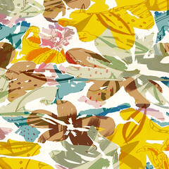 pattern with flowers square art design