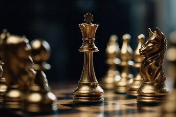 Strategic Sovereignty: The Golden Queen Reigns Supreme as Chessboard Monarch, Golden Queen, Chess Leader, Game Strategy, Chessboard Monarch, Board Games,