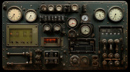 Old electrical equipment abstract background.