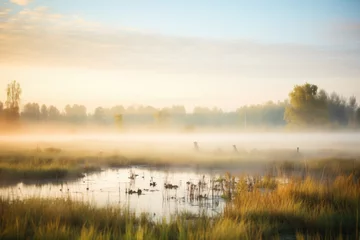 Foto op Plexiglas early morning mist rising from a wetland © Alfazet Chronicles