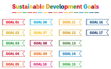 SDGs color heading label set