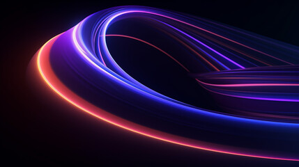 abstract geometric background neon spiral 3d render