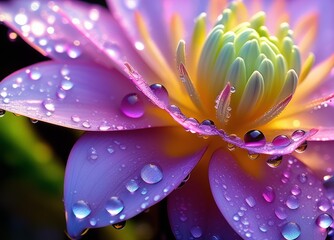 beautiful colorful flower close up background with morning dew