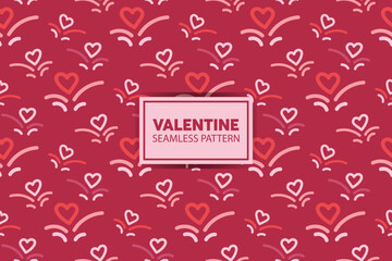seamless pattern background of hearts with cute style in pink color