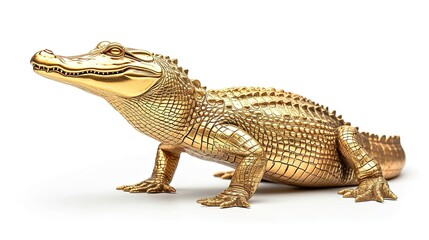 Obraz premium Golden Crocodile Isolated