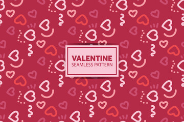 seamless pattern background of hearts with cute style in pink color