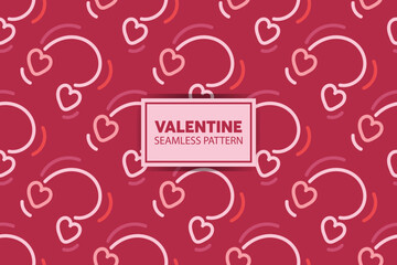 seamless pattern background of hearts with cute style in pink color