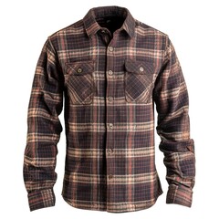 Brown Flanel Long Sleeve Isolated