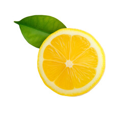 A fresh lemon isolated on transparent background. PNG