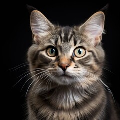 Obraz premium Meet this captivating rescue cat, patiently awaiting adoption and ready to steal your heart