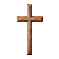 The Christianity wooden cross on a cutout PNG transparent background