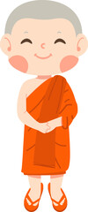 Man buddhist monk cartoon characters