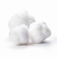 Fototapeta na wymiar Balls of clean cotton wool isolated on white background