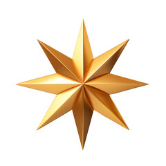Fototapeta premium Golden star. Isolated on transparent background, PNG