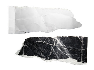 Torn old black and white paper